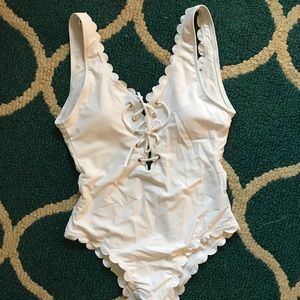 White one piece bathing suit SHEIN
